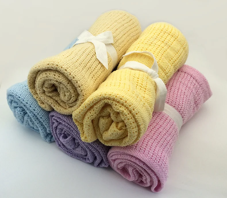 cotton crochet newborn baby blankets super soft summer candy