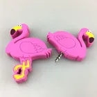 New design novelty cartoon animal shape Flamingo 2 way audio earphone jack headphone splitter
