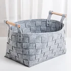 wholesale Cheap Custom foldable home storage bag felt laundry basket