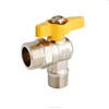 Angle style male threaded brass ball valve for boiler blue aluminium handle factory price