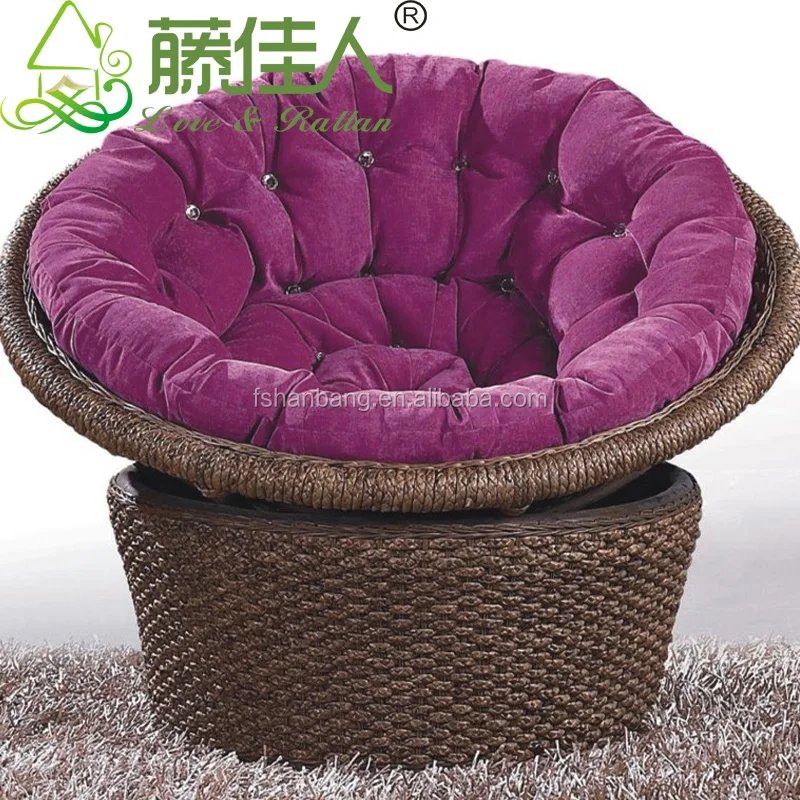 Super Comfortable Living Room Rattan Papasan Chair With Cushion
