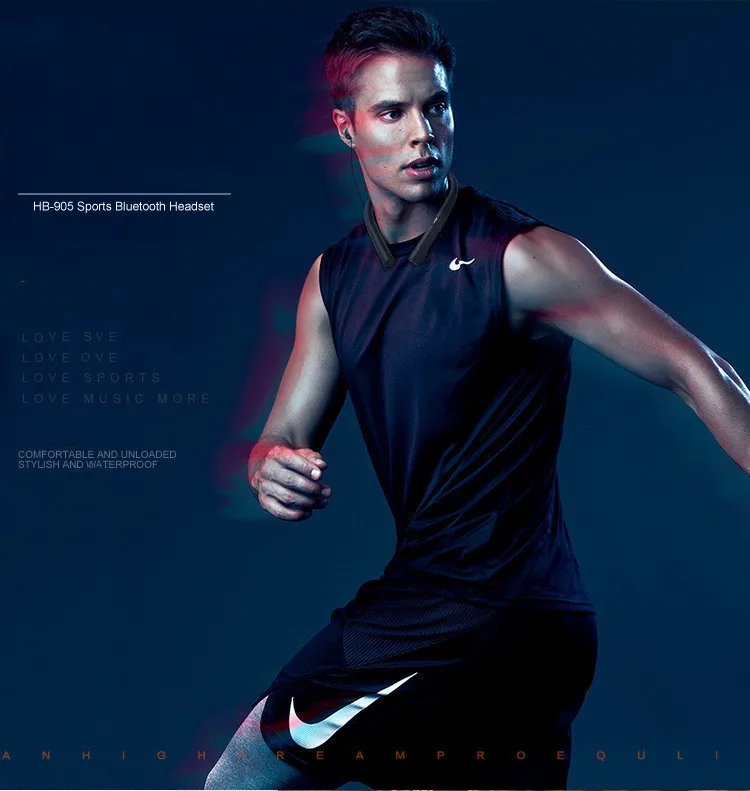 SYYTECH HB-905 neckband retractable wireless Noise reduction headset V4.0Bluetooth stereo sports Headphones - ANKUX.COM