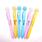 Plastic multi color brilliant advertising light pen cartoon custom LOGO four-color ballpoint pen retractable style pen