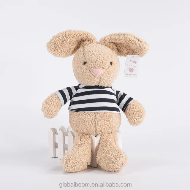 rabbit striped cloth plush stuffed animal toy plush bunny rabbit