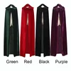 Adult Witch Long Purple Green Red Black Halloween Cloaks Hood and Capes Disfraces De Halloween Costumes for Women Men