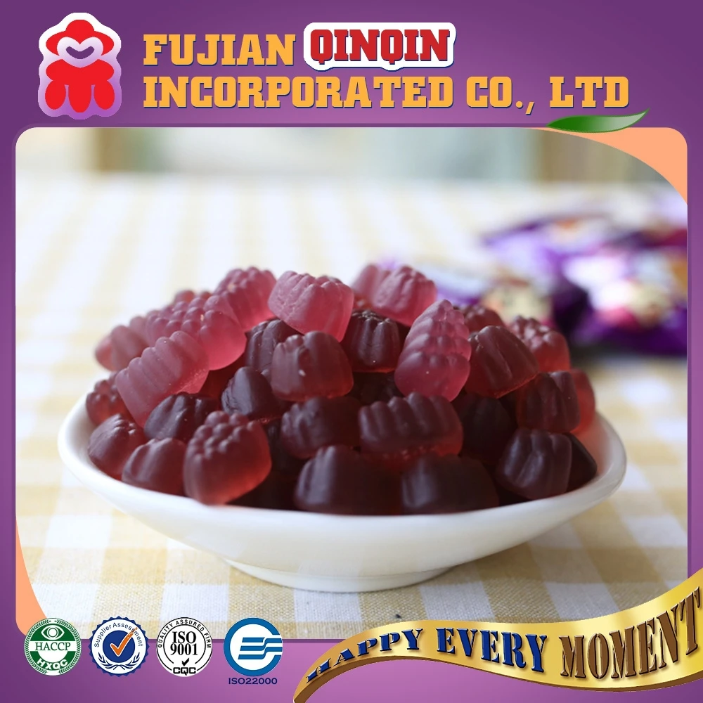 halal customized fruit shape grape jelly gummy candy