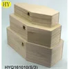 Handmade unfinished wholesale DIY wooden coffin box for sale