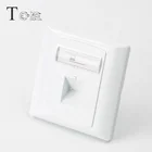 1 Port Cat6A 45 Degree wall mount Faceplate RJ45 with Shutter