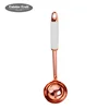 Kitchen accessories stainless steel copper plated ladle with white soft TPR handle