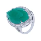 emerald silver ring china costume jewelry