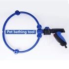 Amazon hot sale pet cleaning & grooming products round folding water gun pet cleaning brush set for pup pet cleaning tool