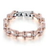 High Quality 316l Stainless Steel Rose Gold Plated Biker Chain Bracelet Motorcycle Chain Bracelet Jewelry