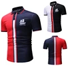 Fabric Dyeing Stripe Color Men Short Sleeve Polo T Shirt