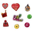 Oneway Supplier Custom Heart Shaped Pin Badge Printed Metal Badge Pin