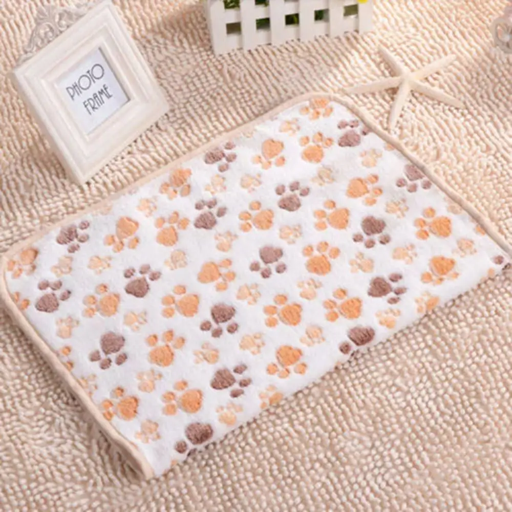 Pet mats thick blanket Cat Dog Puppy Kitten Warm Waterproof Fleece Soft Blanket Bed Mat Paw Print New
