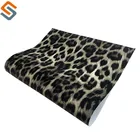 Leopard fur printing design waterproof and elastic PVC artificial leather for bag