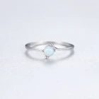 Blue White Opal Ring 925 Sterling Silver Women Wedding Ring Jewelry Party Band