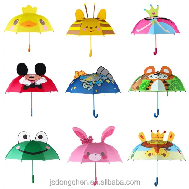 animal umbrella with ears 190t polyester umbrella for children