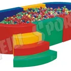 Kindergarten funny indoor customized soft play sponge ball pit with slide for kid
