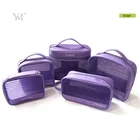 Wholesale mesh nylon zip lock travel cosmetic bags sets for storage