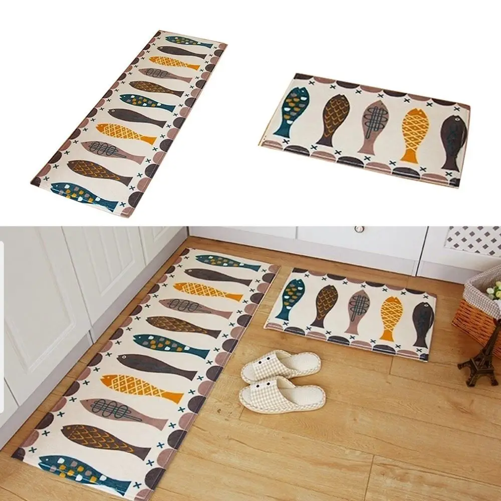 1Pc Multicolor Rugs Bedroom Kitchen Doormat Bathroom Toilet Mat Non- Slip Synthetic Plush Carpet Fit For Living Room Bedroom