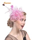 New Elegant Hair Fascinators Wedding Accessories High Quality Church Hats For Party Day Sinamay Hat