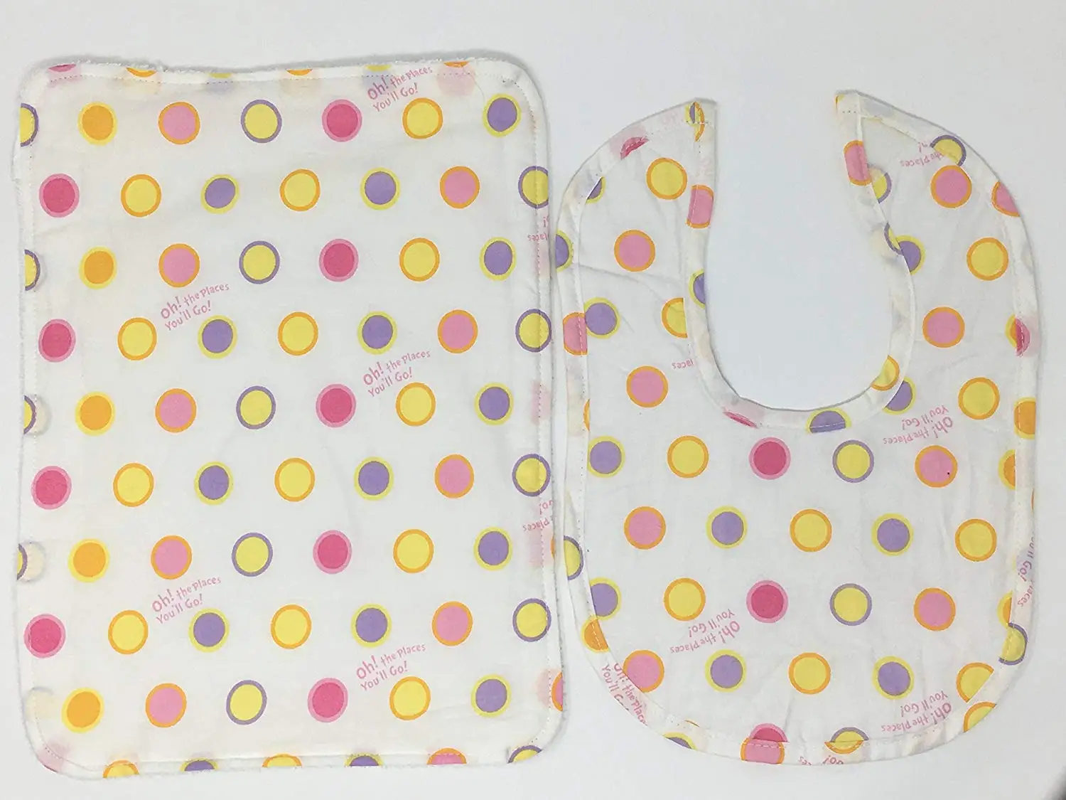 polka dot bib and burp cloth set, baby shower gift, custom
