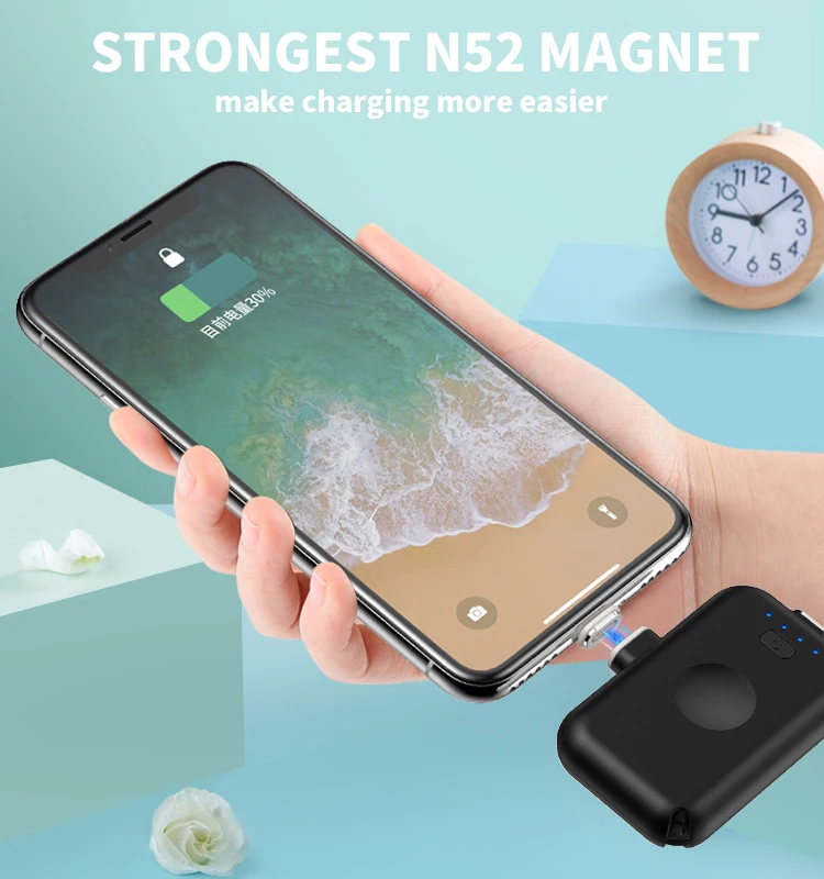 Mini Finger Emergency Power Bank Capsule Portable Charger Mobile 12800Mah 1200Mah Magnetic Power Bank - ANKUX.COM