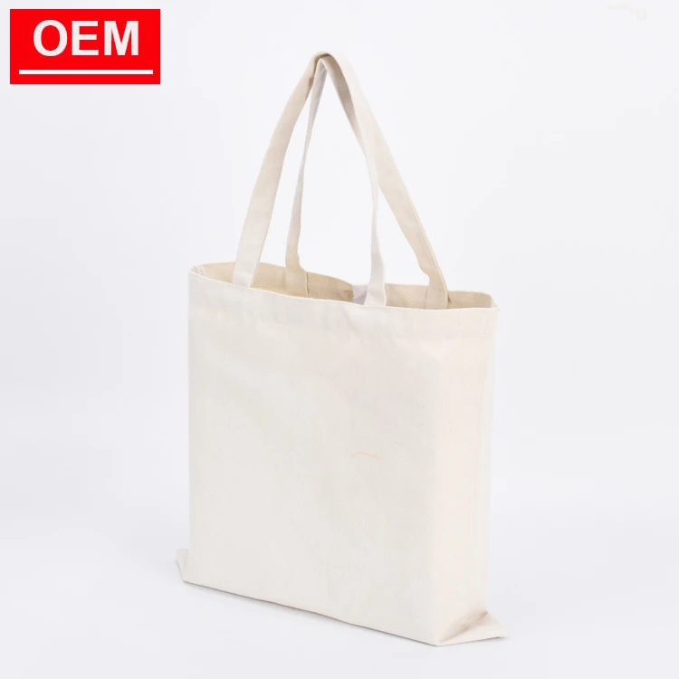 plain reusable eco-friendly cotton tote shopping bag with custom
