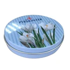 Fashion round tin plate box metal coaster with cork