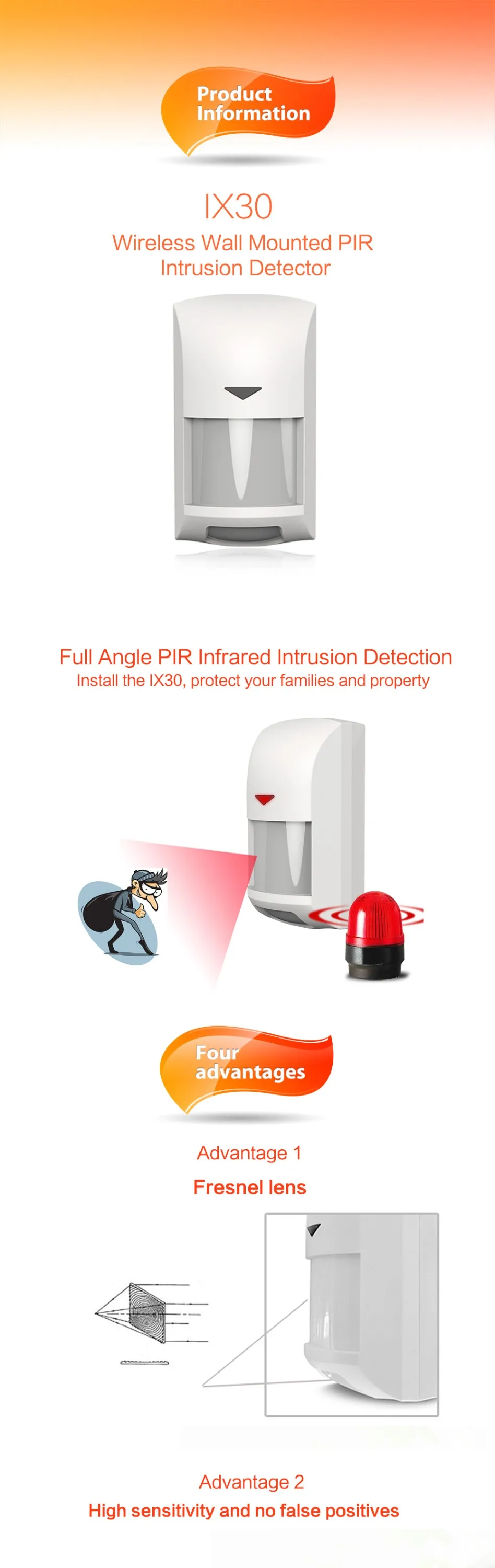 Home security Intelligent zigbee pir sensor - ANKUX.COM