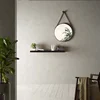 Norhs loft style vintage round metal strap framed decorative wall decor mirror designs for home