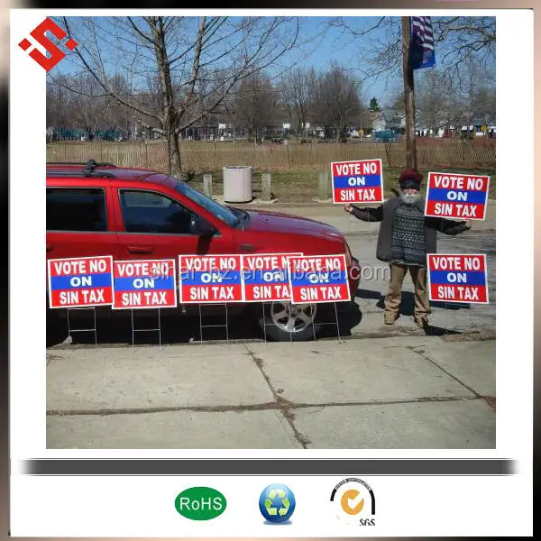 H wire stake coroplast yard sign