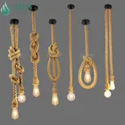 European / American style cheap Industrial hanging cage hemp rope pendant light made in China