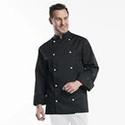 french chef coat cook uniform black for restaurant