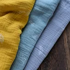 Combed pattern custom printed cotton muslin double gauze fabric
