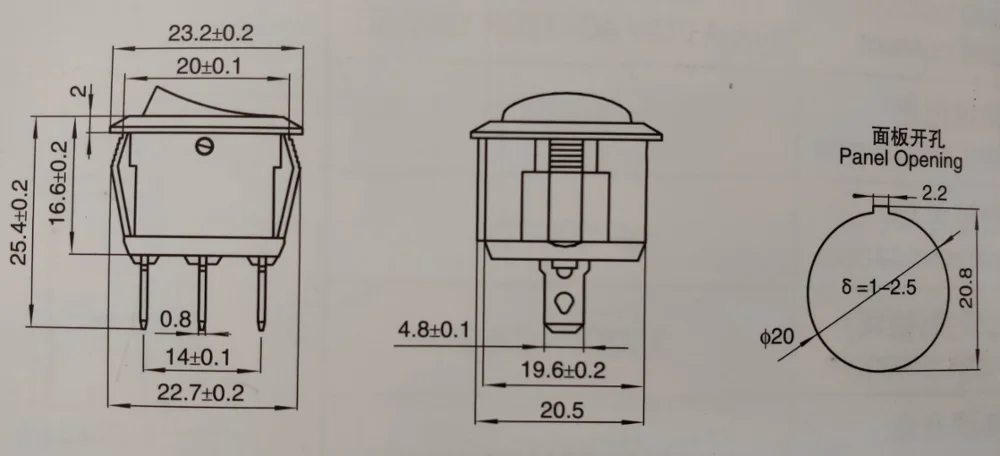 switch for table lamp and other electrical appliance kcd1-201/2p