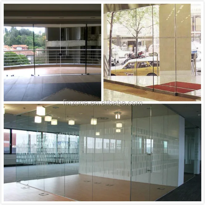 Custom made promotional frameless sliding glass door system