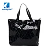 Wholesale black geometric diamond lattice casual tote pu leather women handbags turkey