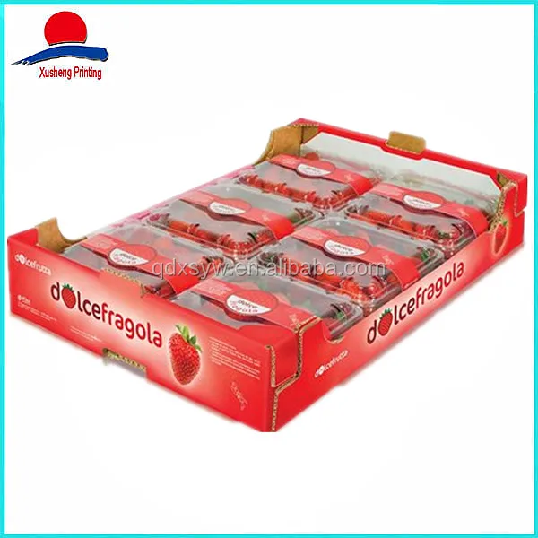 high quality corrugated fruit carton box, strawberry packaging