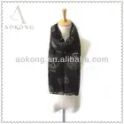 Hot sell fashion black color small star skull printed scarf
