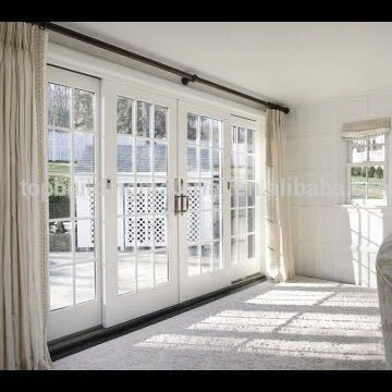 Oem Odm Interior White Wooden Glass Patio Door Sliding French