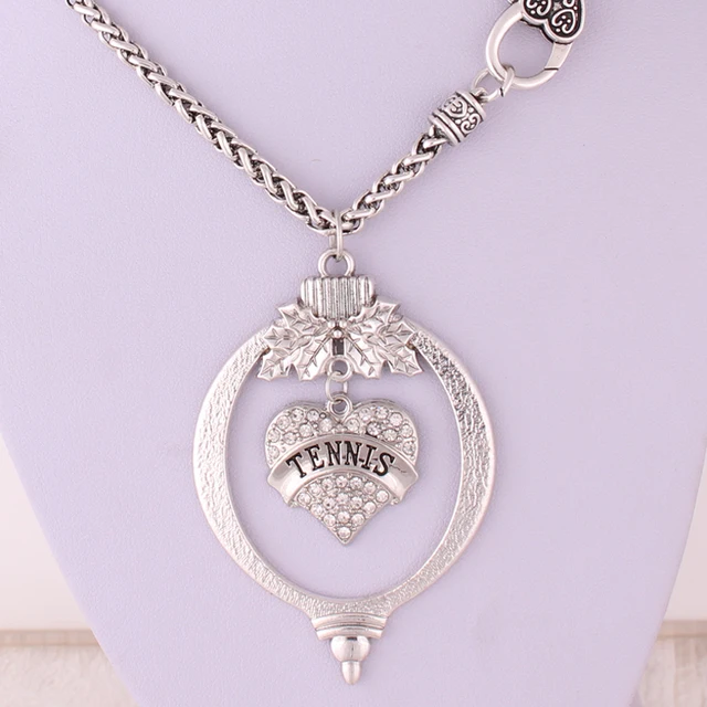 christmas gift crystal heart tennis simple style charm antique