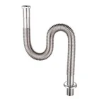 flexible High quality brass inch drain pipe for bathtub Stainless steel corrugated sink sink can be bent S bend pipe