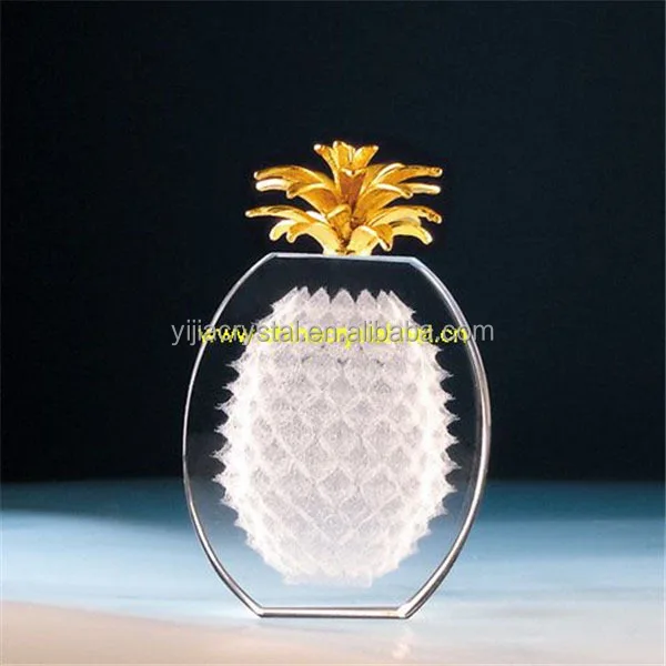 k9 glass cube/blocks gift 3d laser engraved crystal pineapple