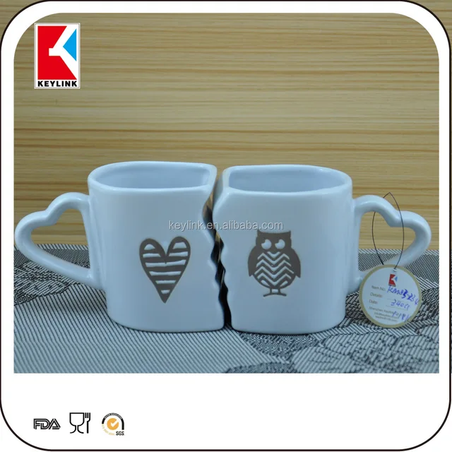hot sale promotional gift mug owl cup couple mug set white