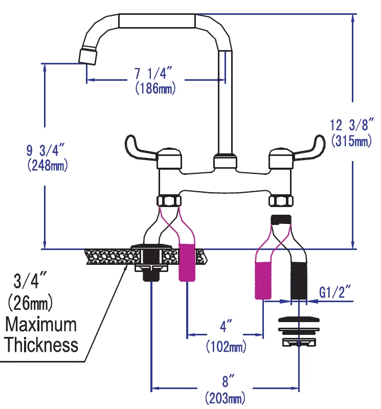 Best Double Handles Kitchen Sink Tap Deck Mounted  Presure Wall Flexibe Kitchen Faucet