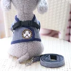 Hot pet leashes new design vest soft jean customized dog harness