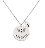 Fashion Hand Stamped Disc Fighter Warrior Semicolon Necklace Jewelry