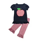 2019 summer apple applique baby girl outfits wholesale kids boutique clothing toddler clothing
